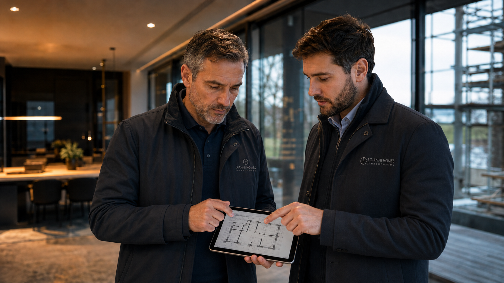 Modernes Innenausbau-Projekt mit Trockenbauwänden und natürlichem Licht